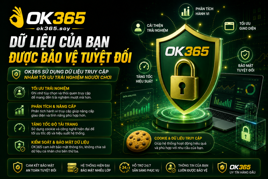 OK365 sử dụng dữ liệu truy cập nhằm tối ưu trải nghiệm người chơi